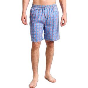 Peter Millar Men's Blue Orange All-Over Lizard Print Swim Shorts Size XL